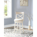  New Classic Furniture York S1219-CS-FW 24" Counter Stool - Antique White W/ Fabric Seat IMAGE 6