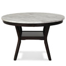  New Classic Furniture Celeste D400-11 47" Round Dining Table - Espresso/Faux Marble IMAGE 1