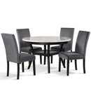  New Classic Furniture Celeste D400-11 47" Round Dining Table - Espresso/Faux Marble IMAGE 4