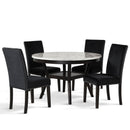  New Classic Furniture Celeste D400-11 47" Round Dining Table - Espresso/Faux Marble IMAGE 6