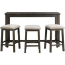  Elements International Stone TST100BTSP 4 pc Counter Height Dinette - Charcoal IMAGE 1