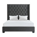  Elements International Morrow UMW090QB Queen Upholstered Bed - Charcoal IMAGE 1