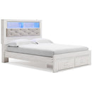  Size_Queen  -- Altyra Upholstered Bookcase Bed with Storage IMAGE 1