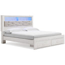  Altyra B2640B30 King Upholstered Bookcase Bed with Storage IMAGE 1
