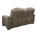  Manufacturer Color_Sand  -- Next Gen DuraPella Power Reclining Leather Look Loveseat with Console IMAGE 4