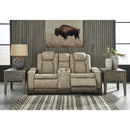  Manufacturer Color_Sand  -- Next Gen DuraPella Power Reclining Leather Look Loveseat with Console IMAGE 5