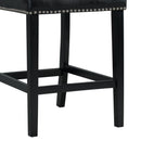  Elements International Meridian Faux Leather Counter Height Side Chair Set in Black IMAGE 8