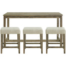  Elements International Oak Lawn Bar Table Single Pack (Table + Three Stools) IMAGE 1