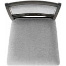  Elements International Amherst Dining Side Chair W/Fabric Cushion Side Stretcher Grey Finish IMAGE 3