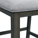  Elements International Amherst Dining Side Chair W/Fabric Cushion Side Stretcher Grey Finish IMAGE 5