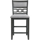  Elements International Amherst Counter Side Chair W/Fabric Cushion Grey Finish IMAGE 2