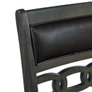  Elements International Amherst Counter Side Chair W/PU Cushion Grey Finish IMAGE 6