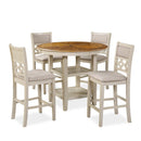  New Classic Furniture Mitchell D1763-52S-BSQ 5 pc Counter Height Dinette - Two Tone Bisque/Brown IMAGE 1
