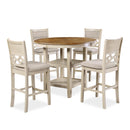 New Classic Furniture Mitchell D1763-52S-BSQ 5 pc Counter Height Dinette - Two Tone Bisque/Brown IMAGE 2