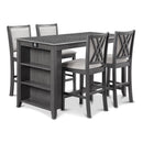  New Classic Furniture Amy D3651-60CS-GRY 5 pc Counter Height Dinette - Grey IMAGE 1