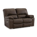  Manufacturer Color_Dark Brown  -- Leesworth Reclining Leather Match Loveseat IMAGE 1