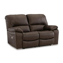  Manufacturer Color_Dark Brown  -- Leesworth Reclining Leather Match Loveseat IMAGE 1