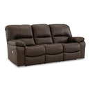  Manufacturer Color_Dark Brown  -- Leesworth Power Reclining Leather Match Sofa IMAGE 1