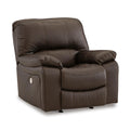  Manufacturer Color_Dark Brown  -- Leesworth Power Rocker Leather Match Recliner IMAGE 1