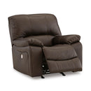  Manufacturer Color_Dark Brown  -- Leesworth Power Rocker Leather Match Recliner IMAGE 2