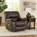  Manufacturer Color_Dark Brown  -- Leesworth Power Rocker Leather Match Recliner IMAGE 6