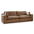  Manufacturer Color_Caramel  -- Emilia Stationary Leather Match Loveseat IMAGE 1