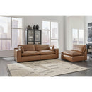  Manufacturer Color_Caramel  -- Emilia Stationary Leather Match Loveseat IMAGE 3