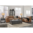  Manufacturer Color_Caramel  -- Emilia Stationary Leather Match Loveseat IMAGE 4
