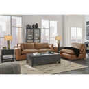  Manufacturer Color_Caramel  -- Emilia Stationary Leather Match Loveseat IMAGE 5