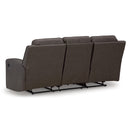  Manufacturer Color_Umber  -- Lavenhorne Reclining Leather Look Sofa IMAGE 5