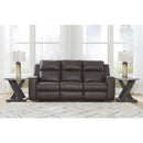  Manufacturer Color_Umber  -- Lavenhorne Reclining Leather Look Sofa IMAGE 6