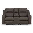  Manufacturer Color_Umber  -- Lavenhorne Reclining Leather Look Loveseat with Console IMAGE 3