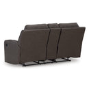  Manufacturer Color_Umber  -- Lavenhorne Reclining Leather Look Loveseat with Console IMAGE 5
