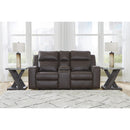  Manufacturer Color_Umber  -- Lavenhorne Reclining Leather Look Loveseat with Console IMAGE 6