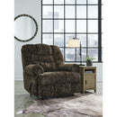  Manufacturer Color_Chocolate  -- Movie Man Fabric Recliner with Wall Recline IMAGE 6