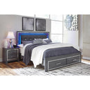  Lodanna B214B13 King Panel Bed with 2 Storage Drawers IMAGE 2