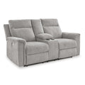  Manufacturer Color_Ash  -- Barnsana Power Reclining Fabric Loveseat with Console IMAGE 1