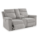  Manufacturer Color_Ash  -- Barnsana Power Reclining Fabric Loveseat with Console IMAGE 2