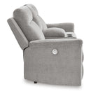  Manufacturer Color_Ash  -- Barnsana Power Reclining Fabric Loveseat with Console IMAGE 4