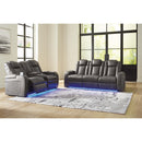  Manufacturer Color_Shadow  -- Fyne Dyme Power Reclining Leather Look Loveseat with Console IMAGE 13