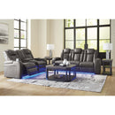  Manufacturer Color_Shadow  -- Fyne Dyme Power Reclining Leather Look Loveseat with Console IMAGE 14