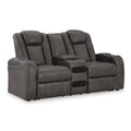  Manufacturer Color_Shadow  -- Fyne Dyme Power Reclining Leather Look Loveseat with Console IMAGE 1