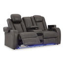  Manufacturer Color_Shadow  -- Fyne Dyme Power Reclining Leather Look Loveseat with Console IMAGE 2
