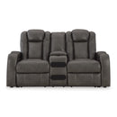  Manufacturer Color_Shadow  -- Fyne Dyme Power Reclining Leather Look Loveseat with Console IMAGE 3