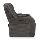  Manufacturer Color_Shadow  -- Fyne Dyme Power Reclining Leather Look Loveseat with Console IMAGE 4