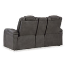  Manufacturer Color_Shadow  -- Fyne Dyme Power Reclining Leather Look Loveseat with Console IMAGE 5
