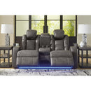  Manufacturer Color_Shadow  -- Fyne Dyme Power Reclining Leather Look Loveseat with Console IMAGE 6
