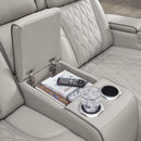  Manufacturer Color_Grey  -- Boyington Power Reclining Leather Match Loveseat with Console IMAGE 12