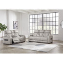  Manufacturer Color_Grey  -- Boyington Power Reclining Leather Match Loveseat with Console IMAGE 13