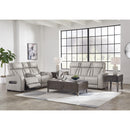  Manufacturer Color_Grey  -- Boyington Power Reclining Leather Match Loveseat with Console IMAGE 14